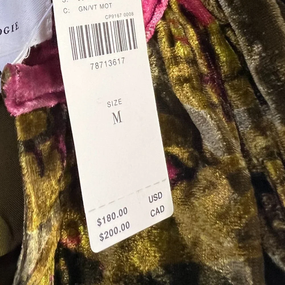 Anthropologie The Somerset Maxi Dress: Velvet Edition / GREEN MOTIF NWT - Picture 11 of 14